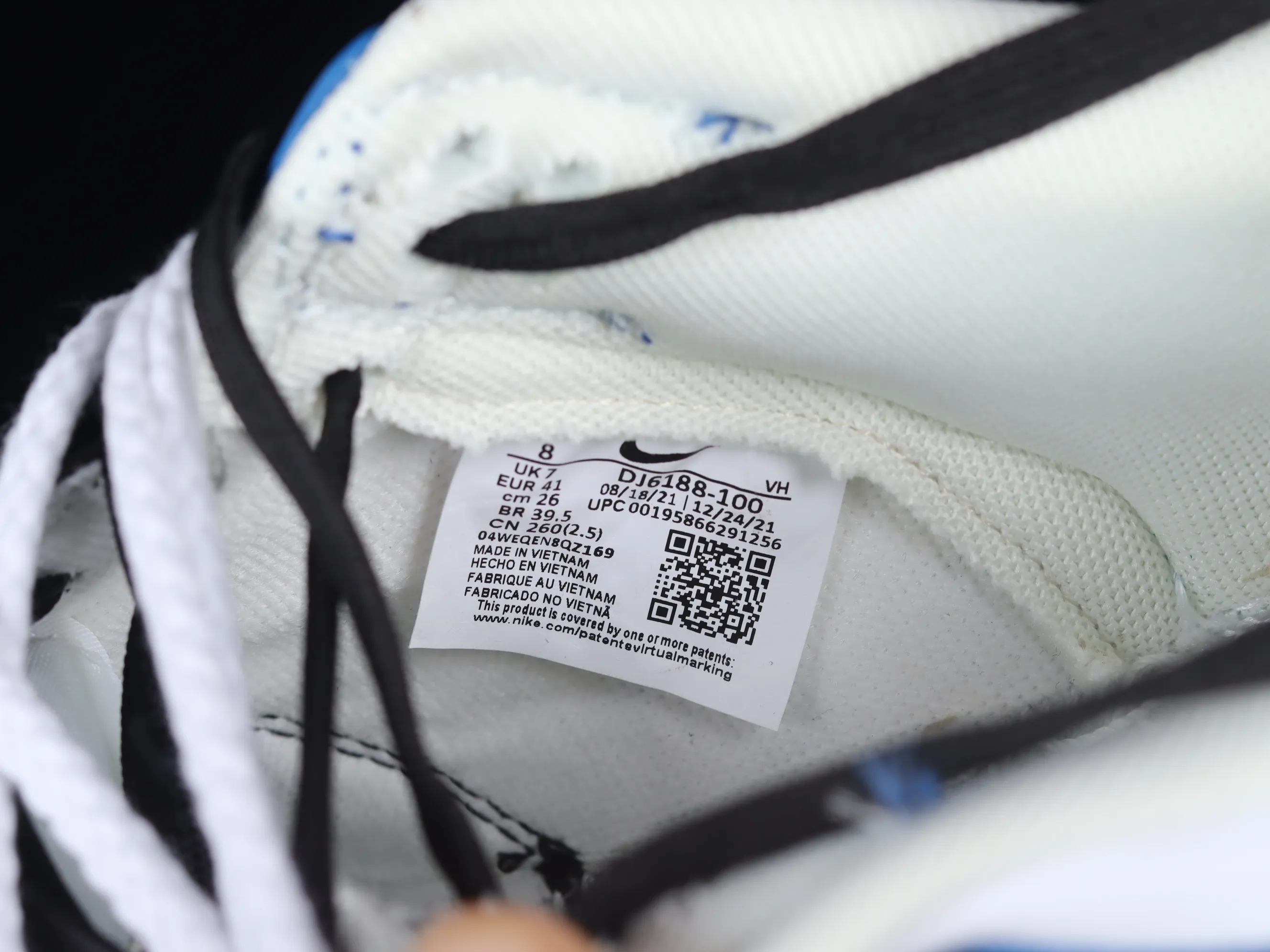 All categories Nk SB Dunk series Nk SB Dunk Low low-top sneakers Nk Dunk Low white blue black hook customized version of deconstructed strap casual sneakers DJ6188-100